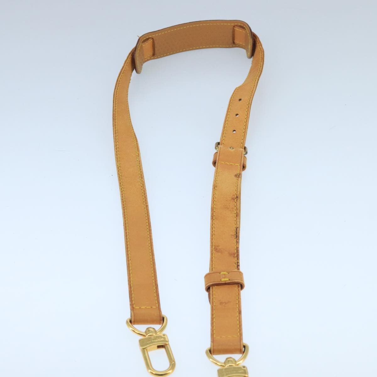 LOUIS VUITTON Adjustable Shoulder Strap Leather 35.4""""""""-43.3"""""""" Beige Auth 100134