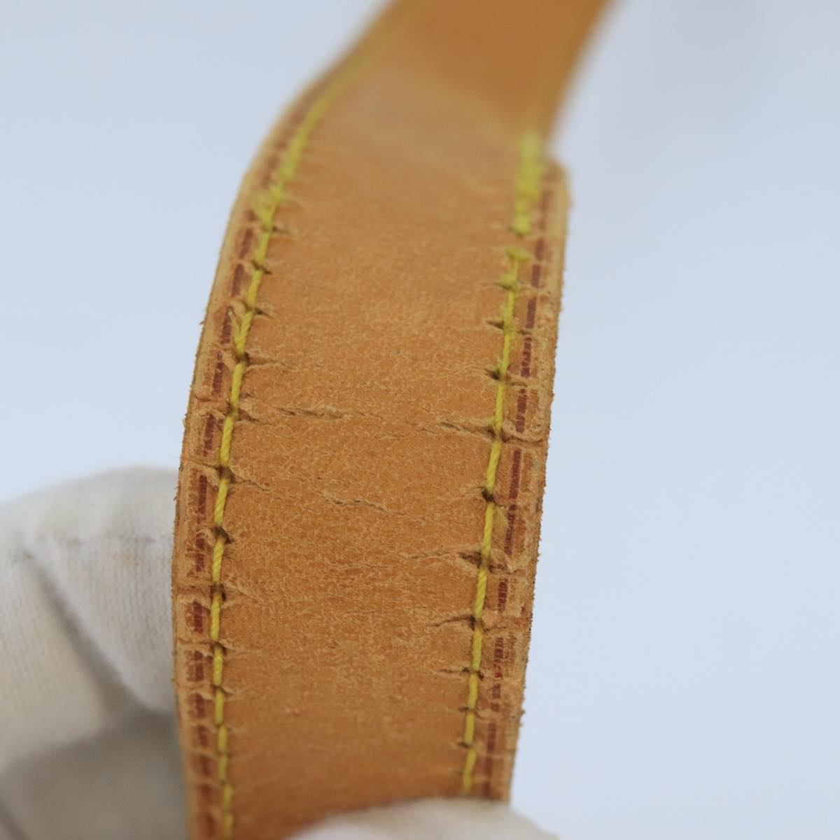 LOUIS VUITTON Adjustable Shoulder Strap Leather 35.4""""""""-43.3"""""""" Beige Auth 100134