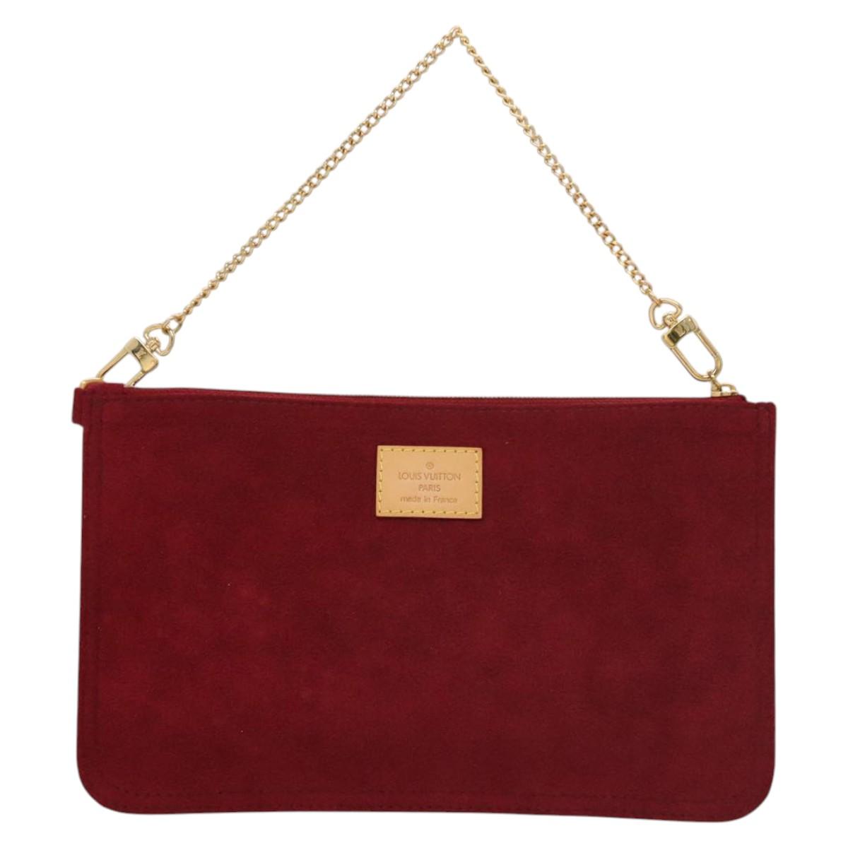 LOUIS VUITTON Aurelia GM Pouch Suede Red LV Auth 100246