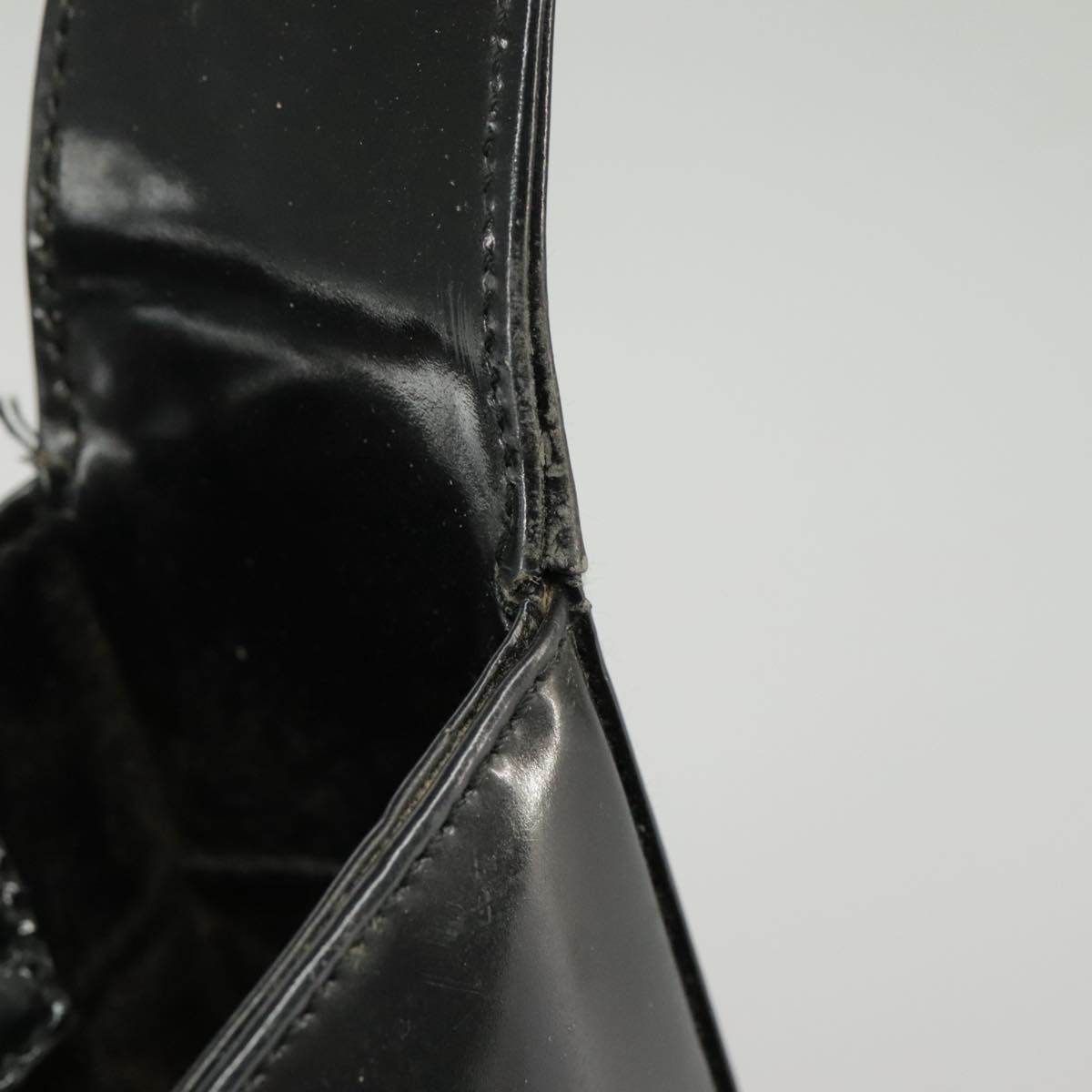 GUCCI Shoulder Bag Enamel Black Silver 000 0506 Auth 100397