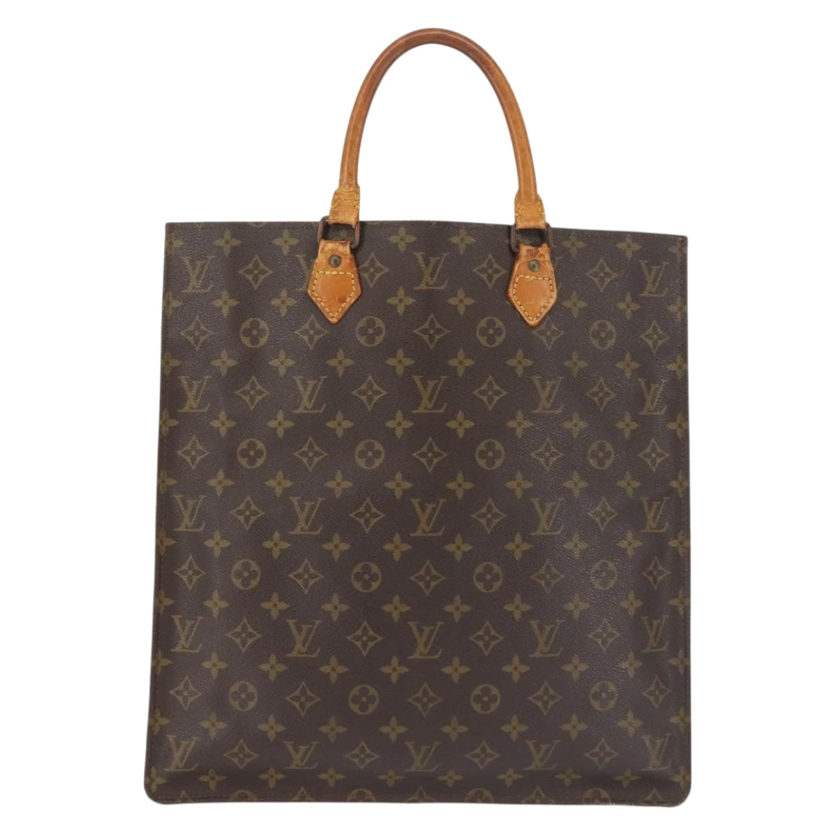 LOUIS VUITTON Monogram Sac Plat Hand Bag M51140 LV Auth 100449