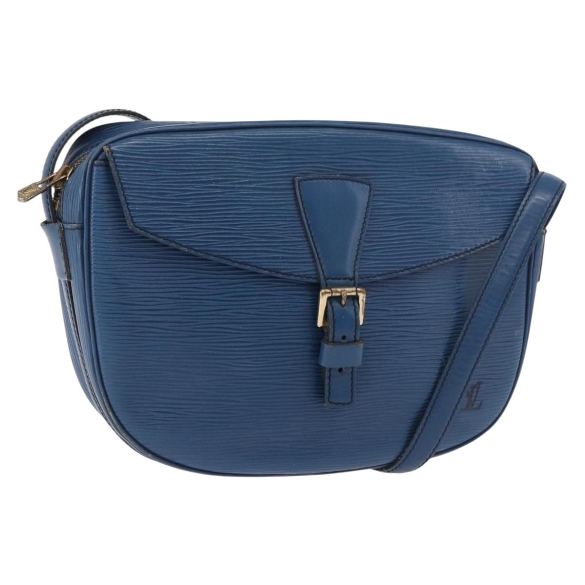 LOUIS VUITTON Epi June Feuille Shoulder Bag Blue M52155 LV Auth 100474