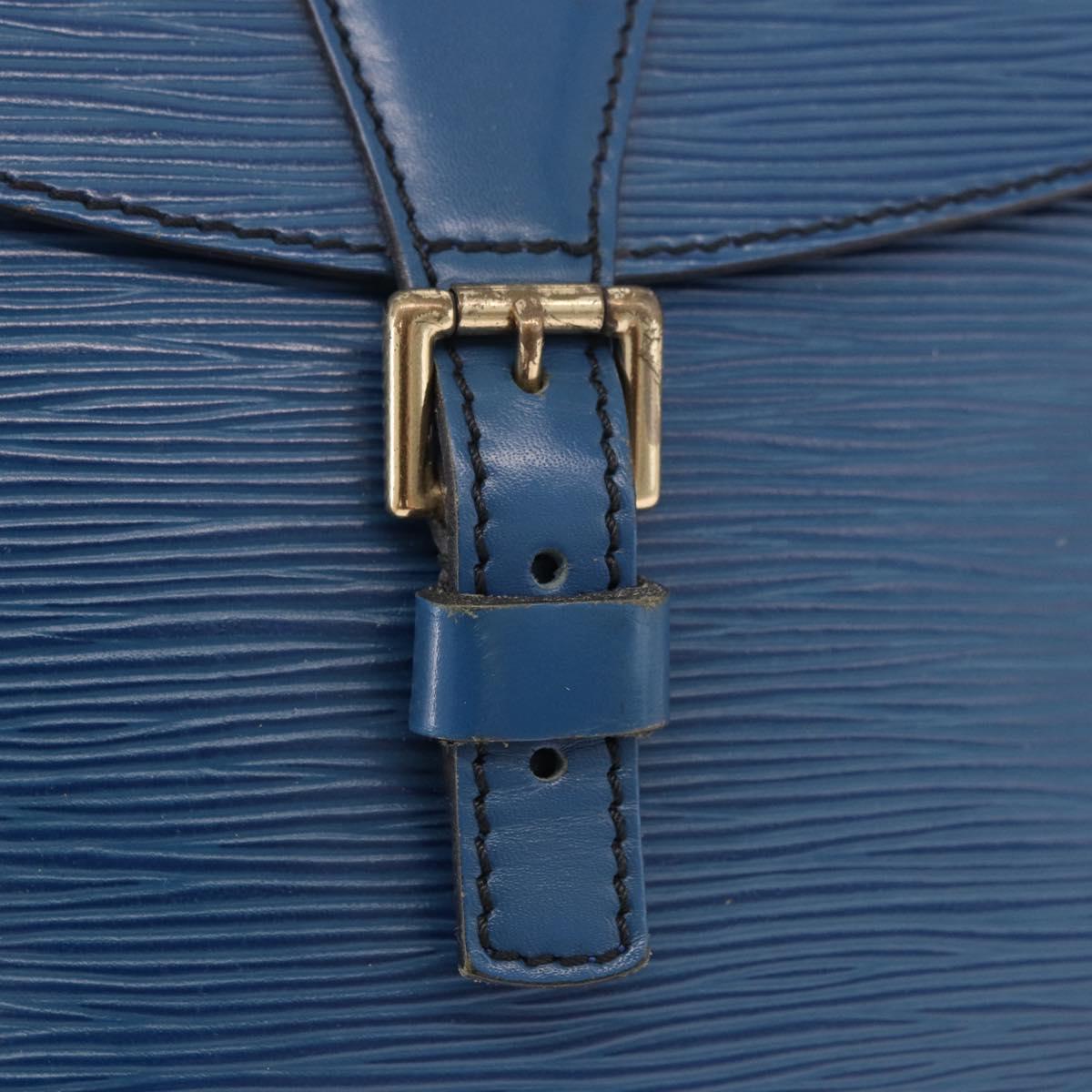 LOUIS VUITTON Epi June Feuille Shoulder Bag Blue M52155 LV Auth 100474