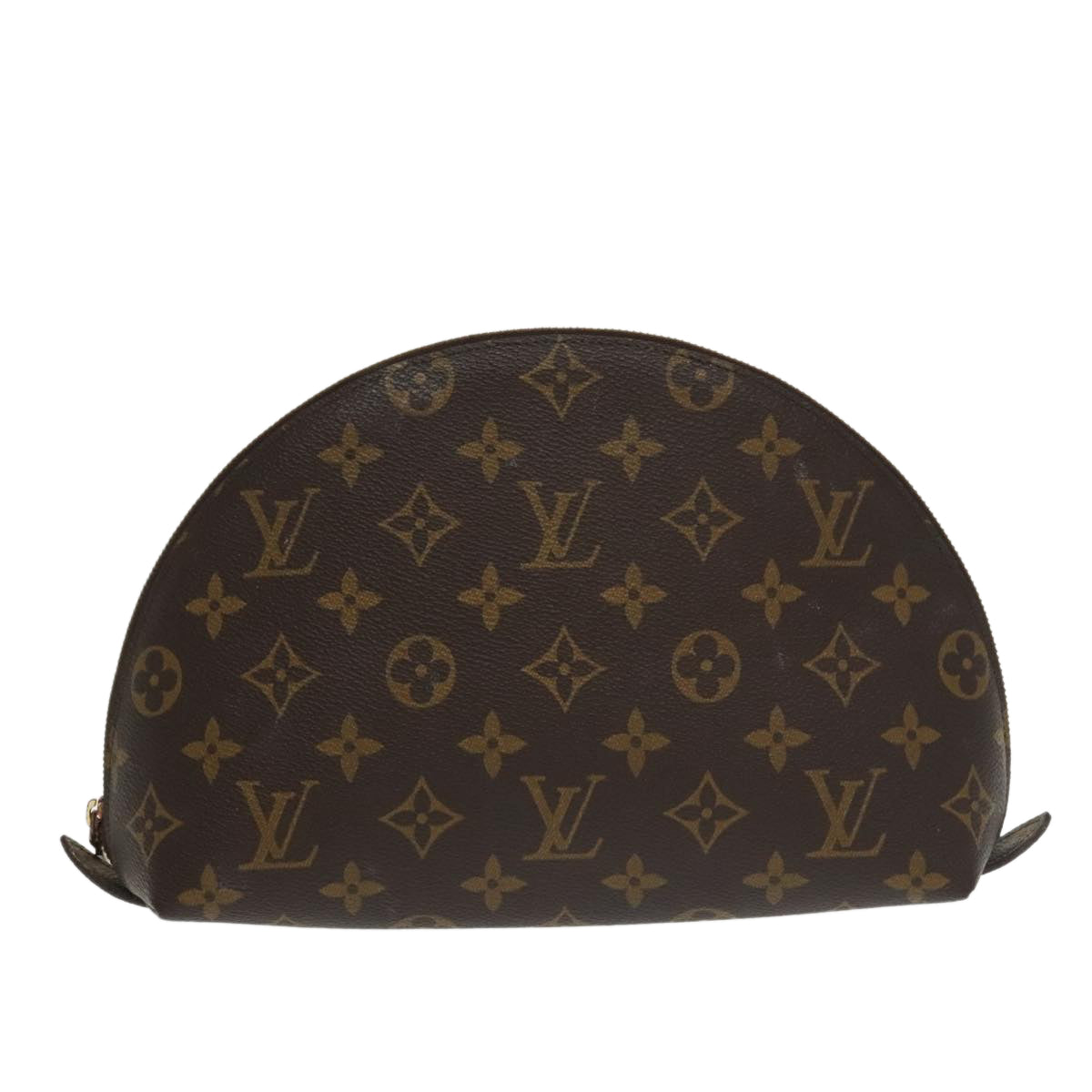 LOUIS VUITTON Monogram Trousse Demi Ronde Cosmetic Pouch M47520 LV Auth 100605