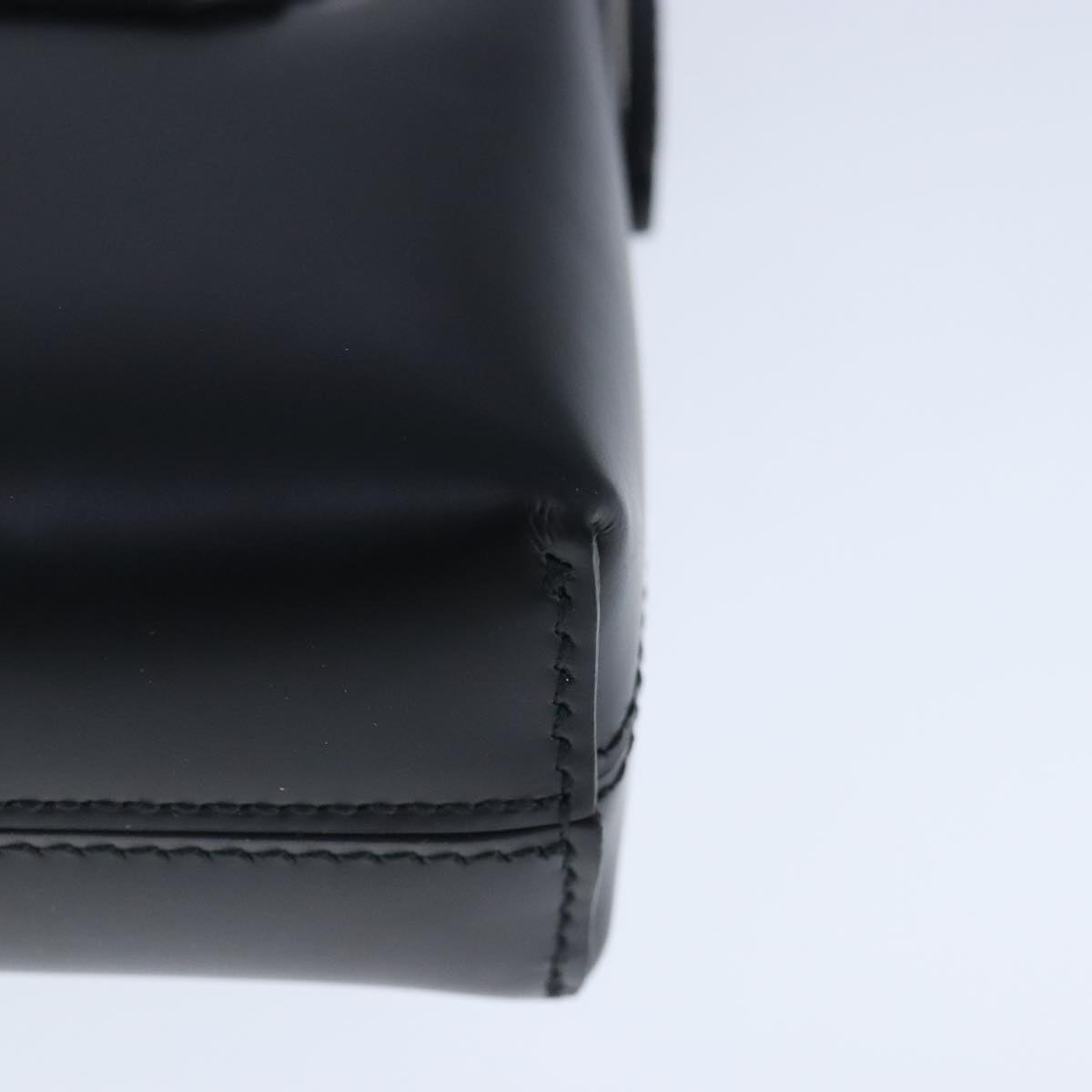 Salvatore Ferragamo Gancini Hand Bag Leather Black Auth 100624V