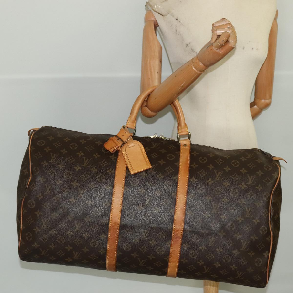 LOUIS VUITTON Monogram Keepall 60 Boston Bag M41422 LV Auth 100635