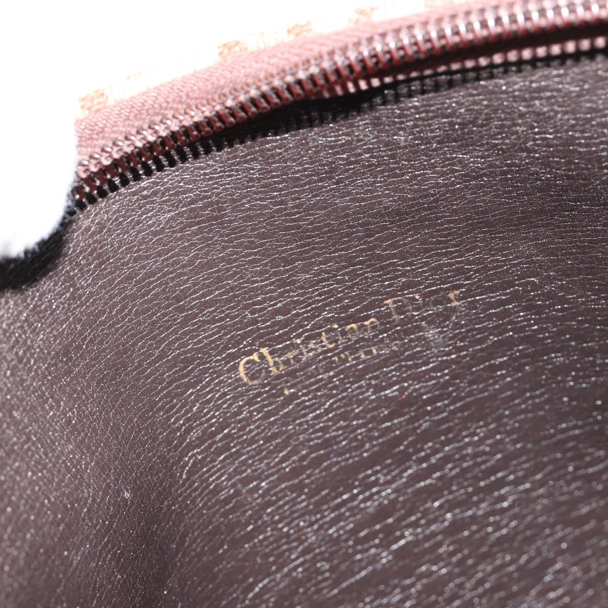 Christian Dior Trotter Canvas Shoulder Bag Beige Brown gold Auth 100672