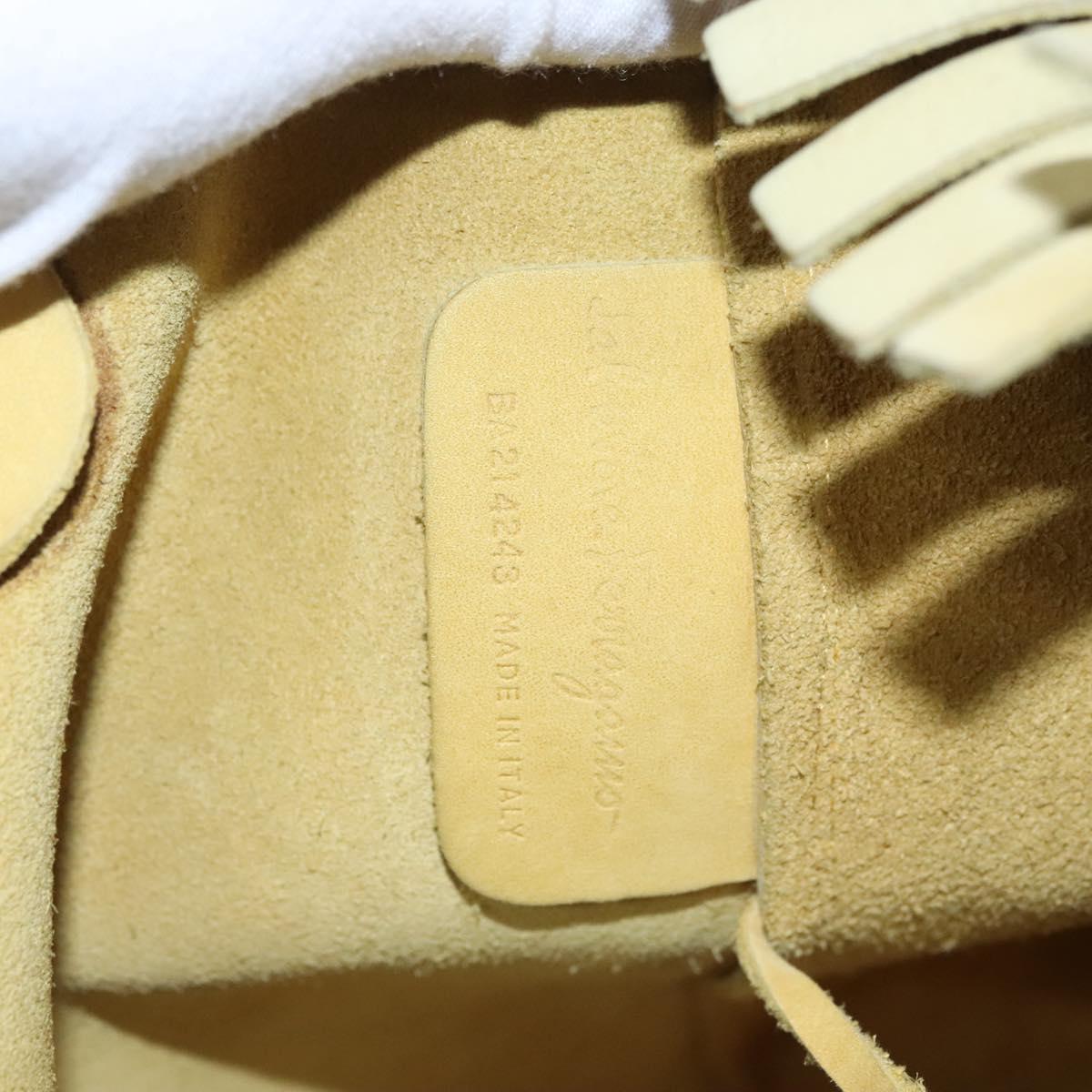 Salvatore Ferragamo Shoulder Bag Suede Yellow Auth 100746