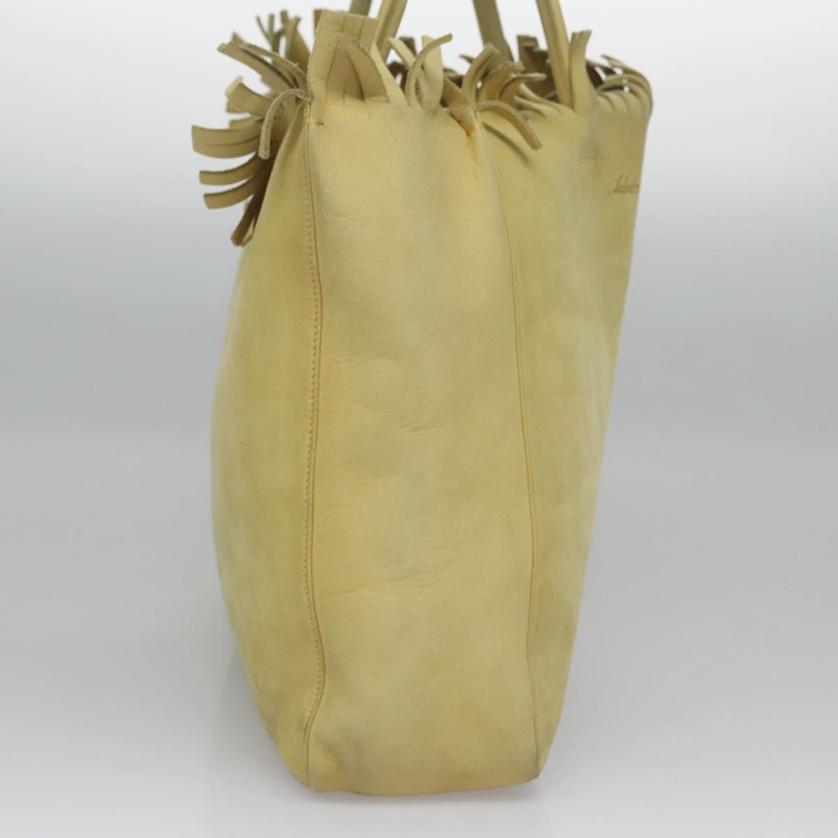 Salvatore Ferragamo Shoulder Bag Suede Yellow Auth 100746