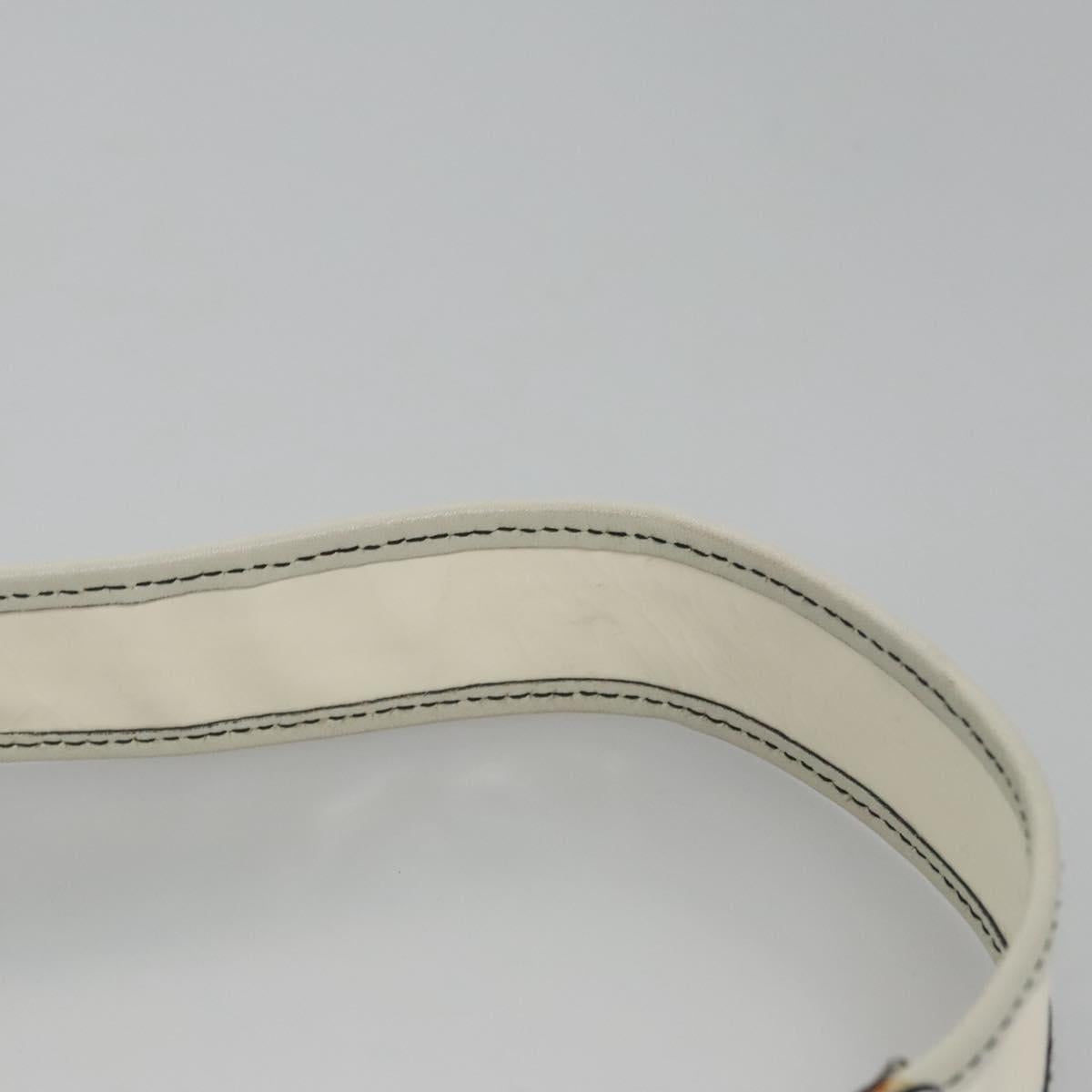 Salvatore Ferragamo Shoulder Bag Enamel White Auth 100748