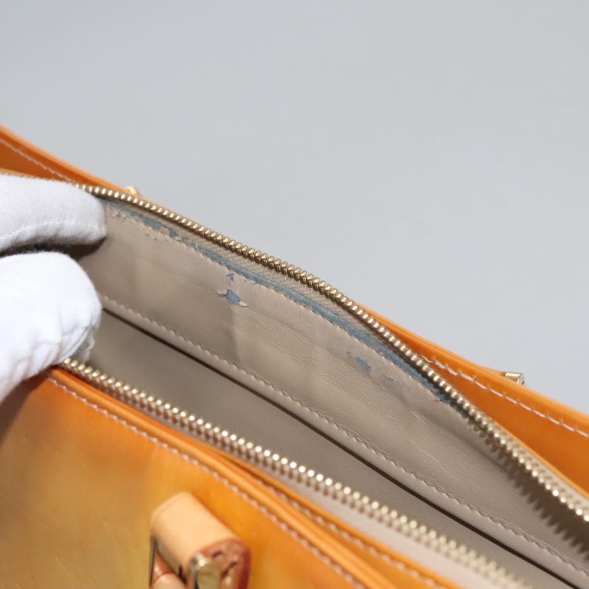 LOUIS VUITTON Monogram Vernis Columbus Tote Bag Beige M91023 LV Auth 100753