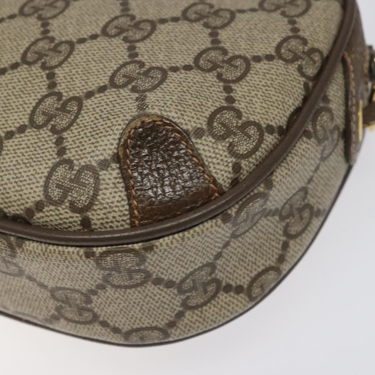 GUCCI GG Supreme Web Sherry Line Shoulder Bag PVC Beige Red Green Auth 100756