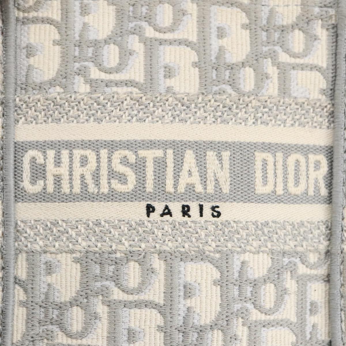 Christian Dior Oblique Vertical Book Tote Tote Bag Canvas Gray Auth 100796AV