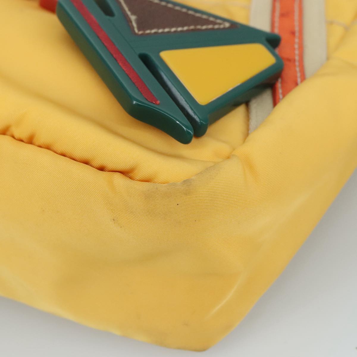 PRADA Hand Bag Nylon Yellow Auth 100865