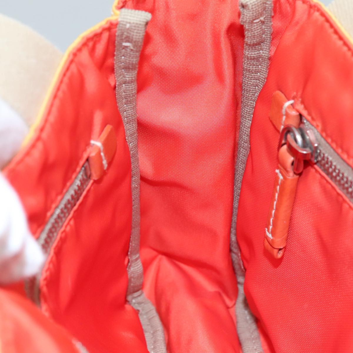 PRADA Hand Bag Nylon Yellow Auth 100865