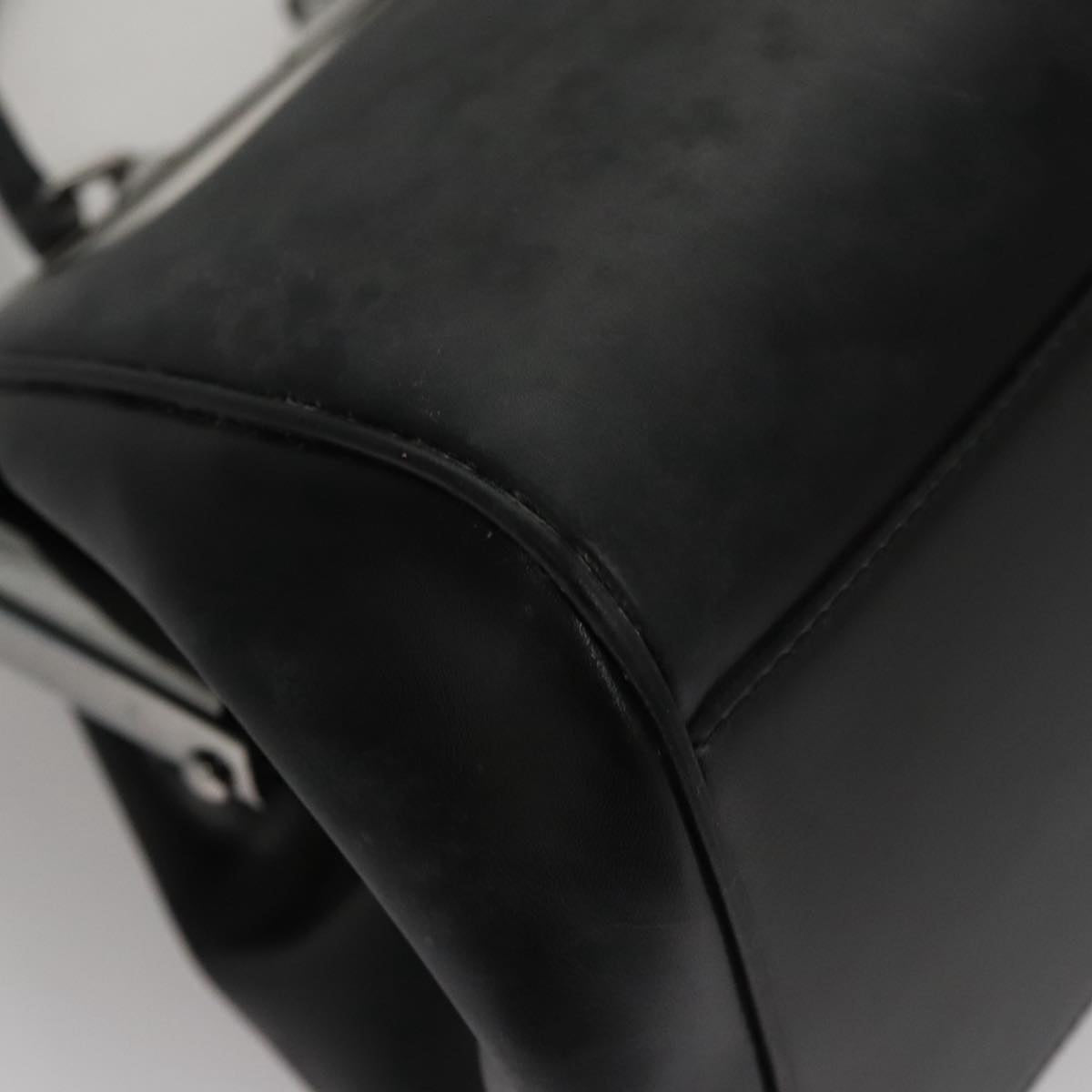 PRADA Hand Bag Leather Black Auth 100868