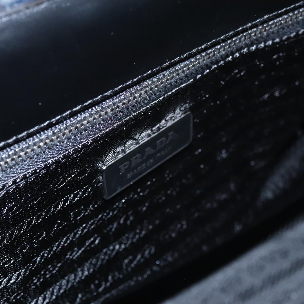 PRADA Hand Bag Leather Black Auth 100868