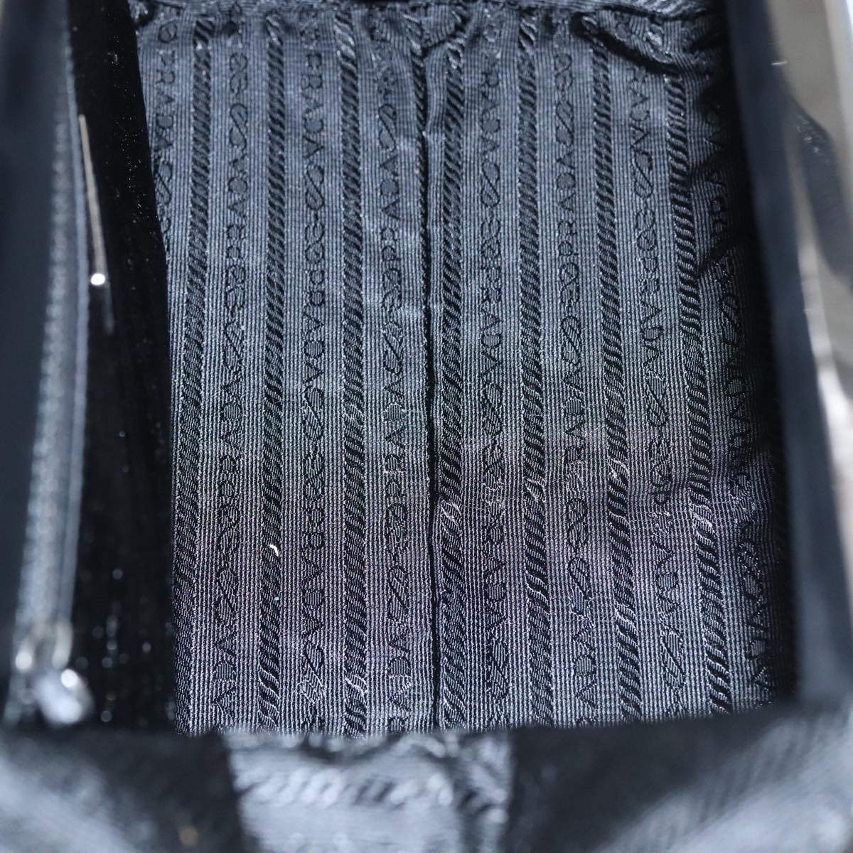 PRADA Hand Bag Leather Black Auth 100868