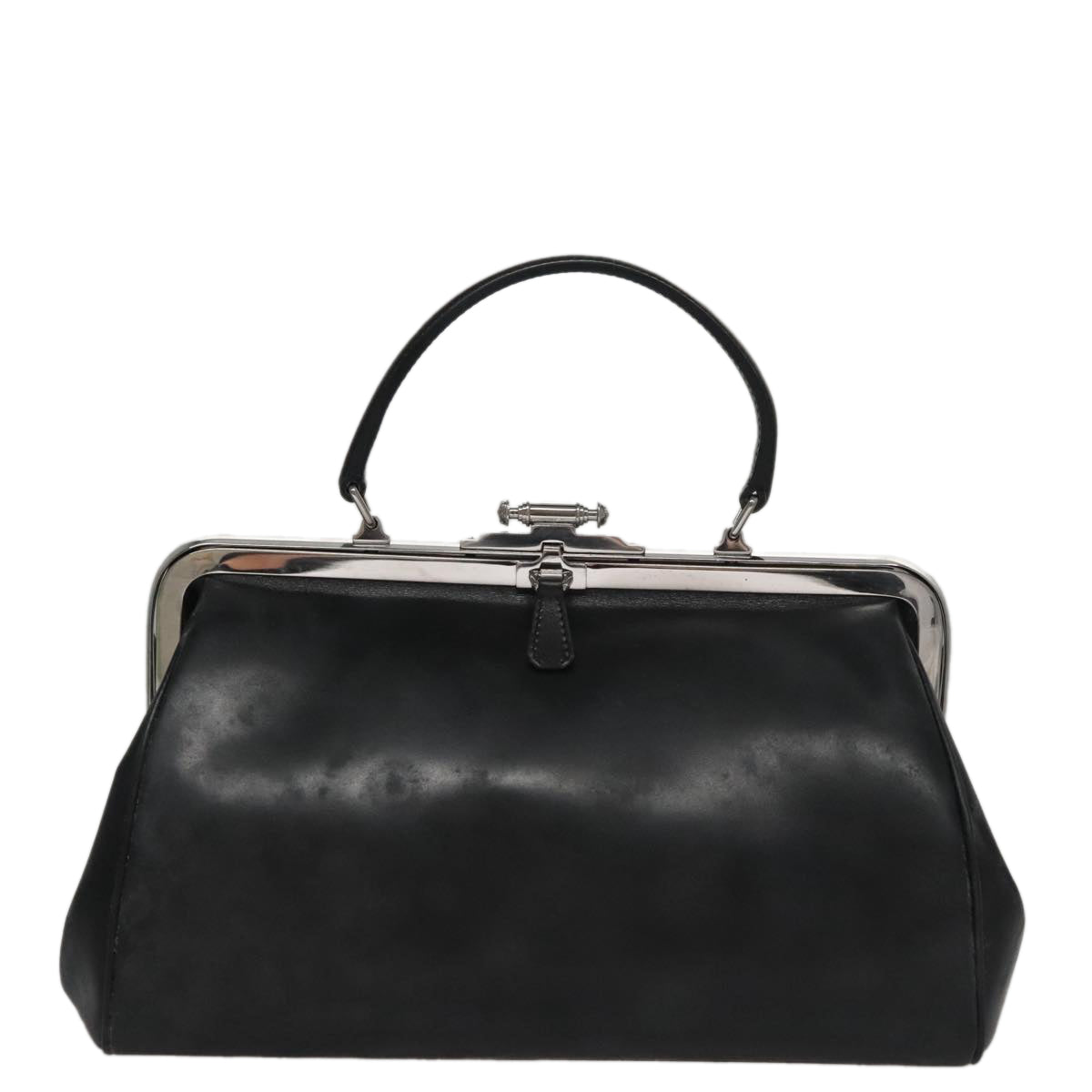 PRADA Hand Bag Leather Black Auth 100868