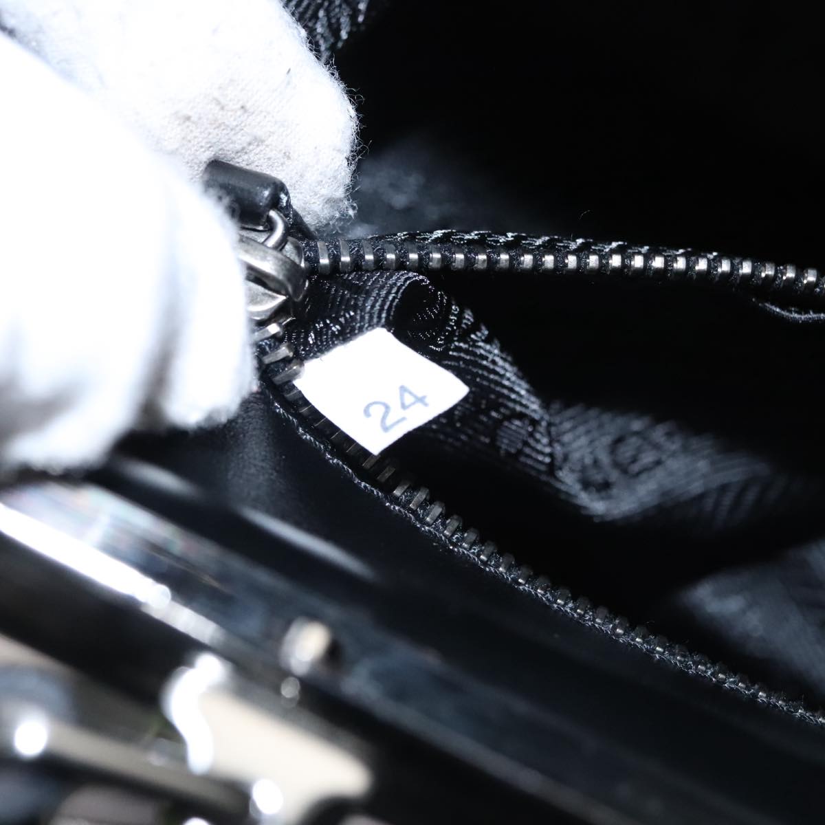 PRADA Hand Bag Leather Black Auth 100868