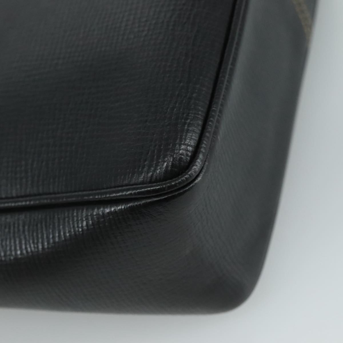 CELINE Shoulder Bag Leather Black Gold Auth 100870