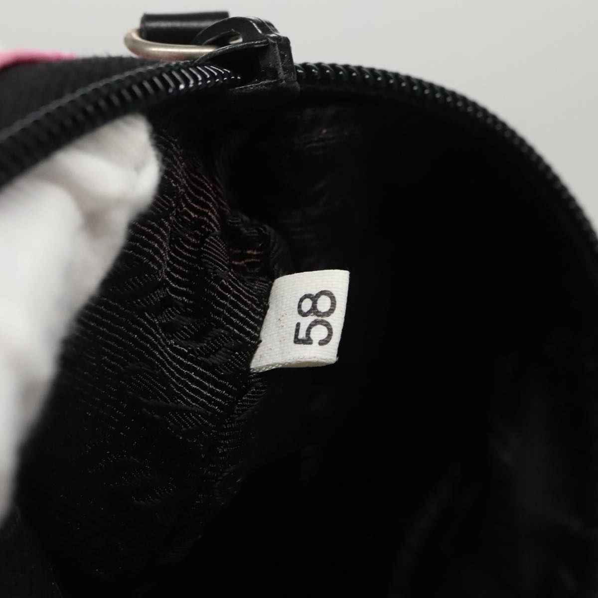 PRADA Pouch Nylon Pink Silver Auth 100970