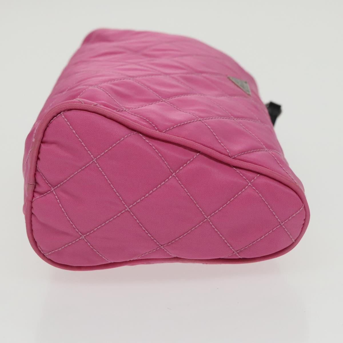 PRADA Pouch Nylon Pink Silver Auth 100970