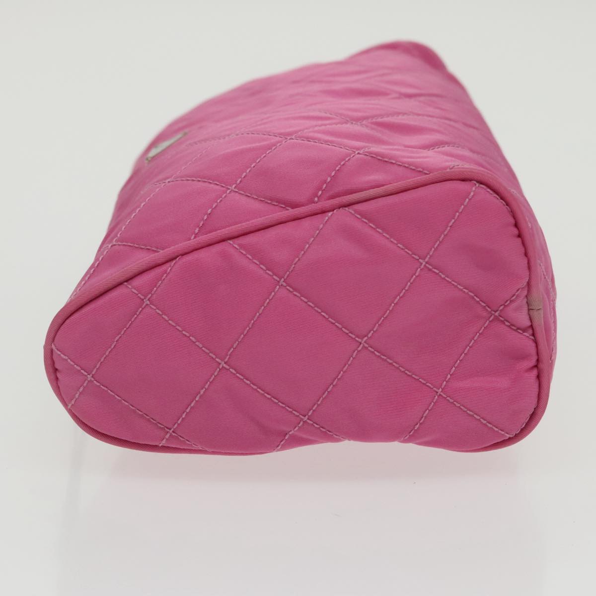 PRADA Pouch Nylon Pink Silver Auth 100970