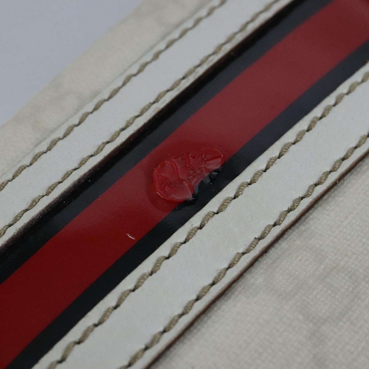 GUCCI GG Supreme Sherry Line Shoulder Bag PVC Pink White Red 153244 Auth 100980