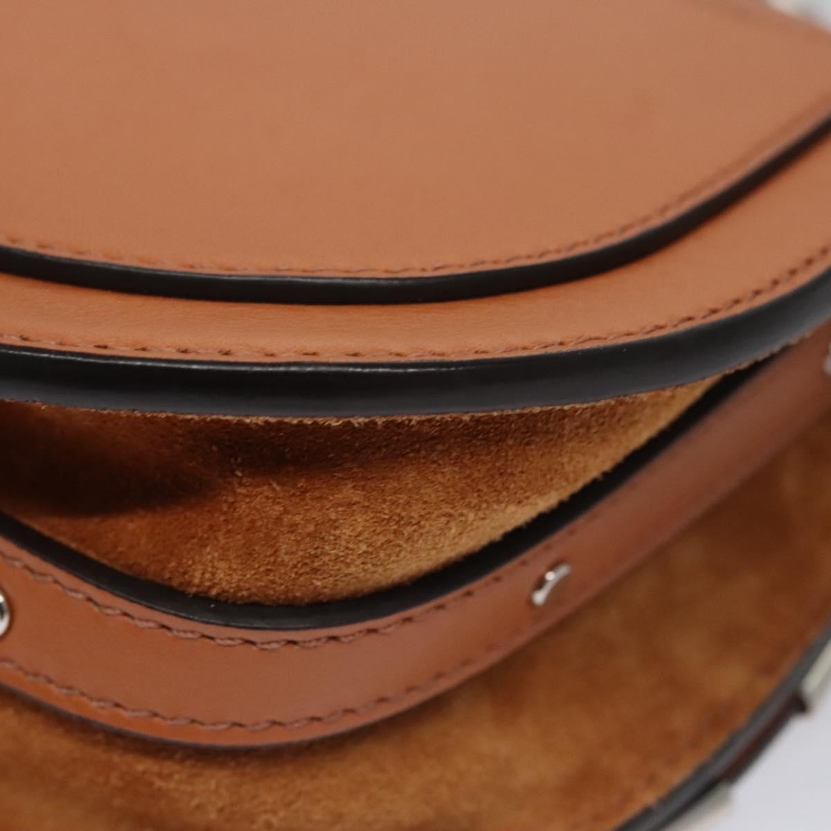 Chloe Nile Hand Bag Enamel Leather 2way Silver Brown Auth 101064