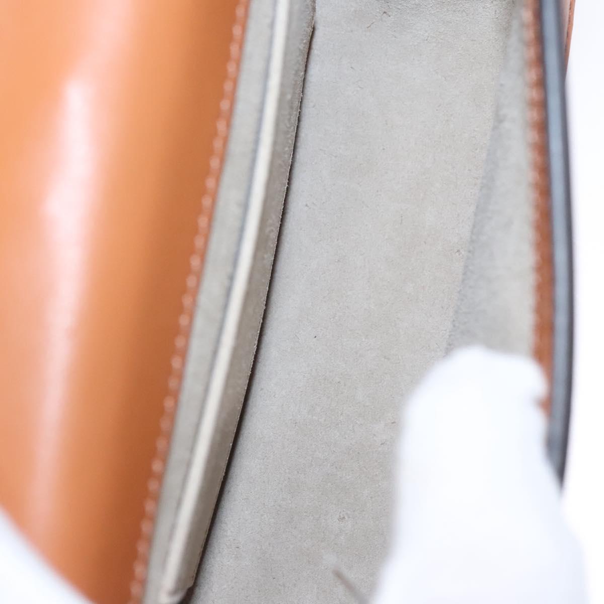 Chloe Nile Hand Bag Enamel Leather 2way Silver Brown Auth 101064