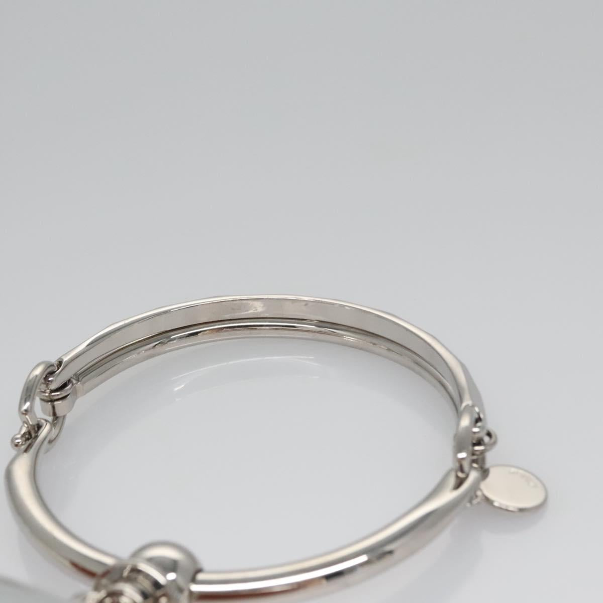 Chloe Nile Hand Bag Enamel Leather 2way Silver Brown Auth 101064