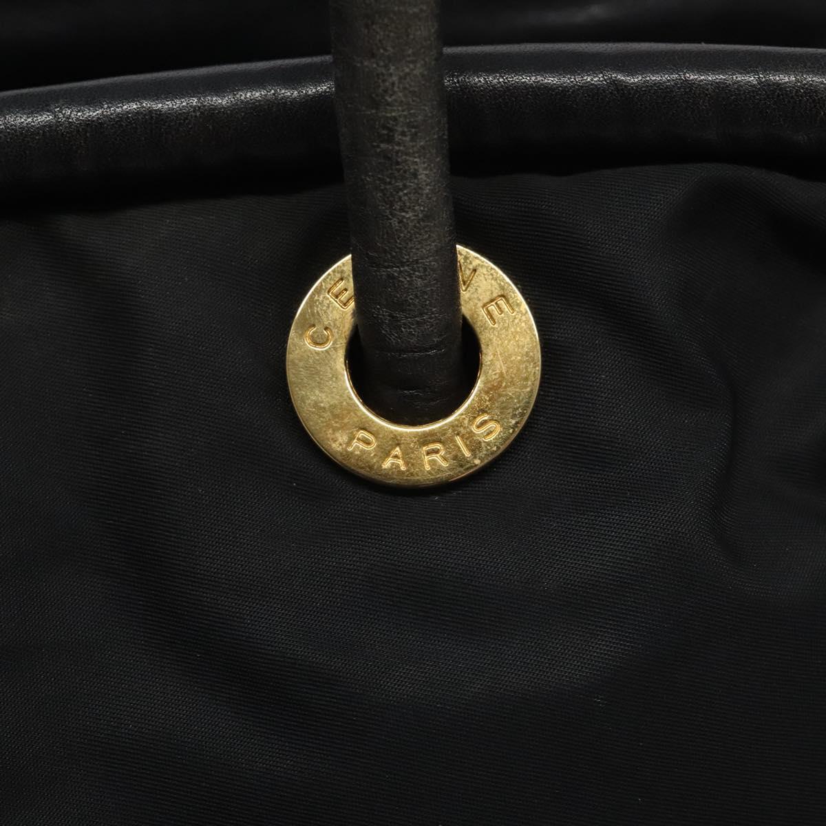 CELINE Shoulder Bag Nylon Black Auth 101065