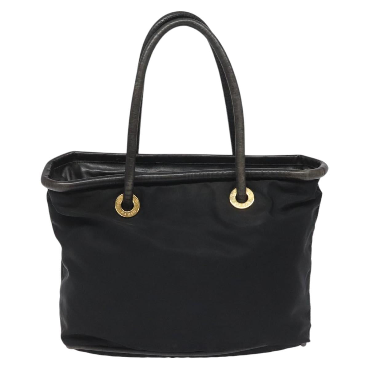 CELINE Shoulder Bag Nylon Black Auth 101065