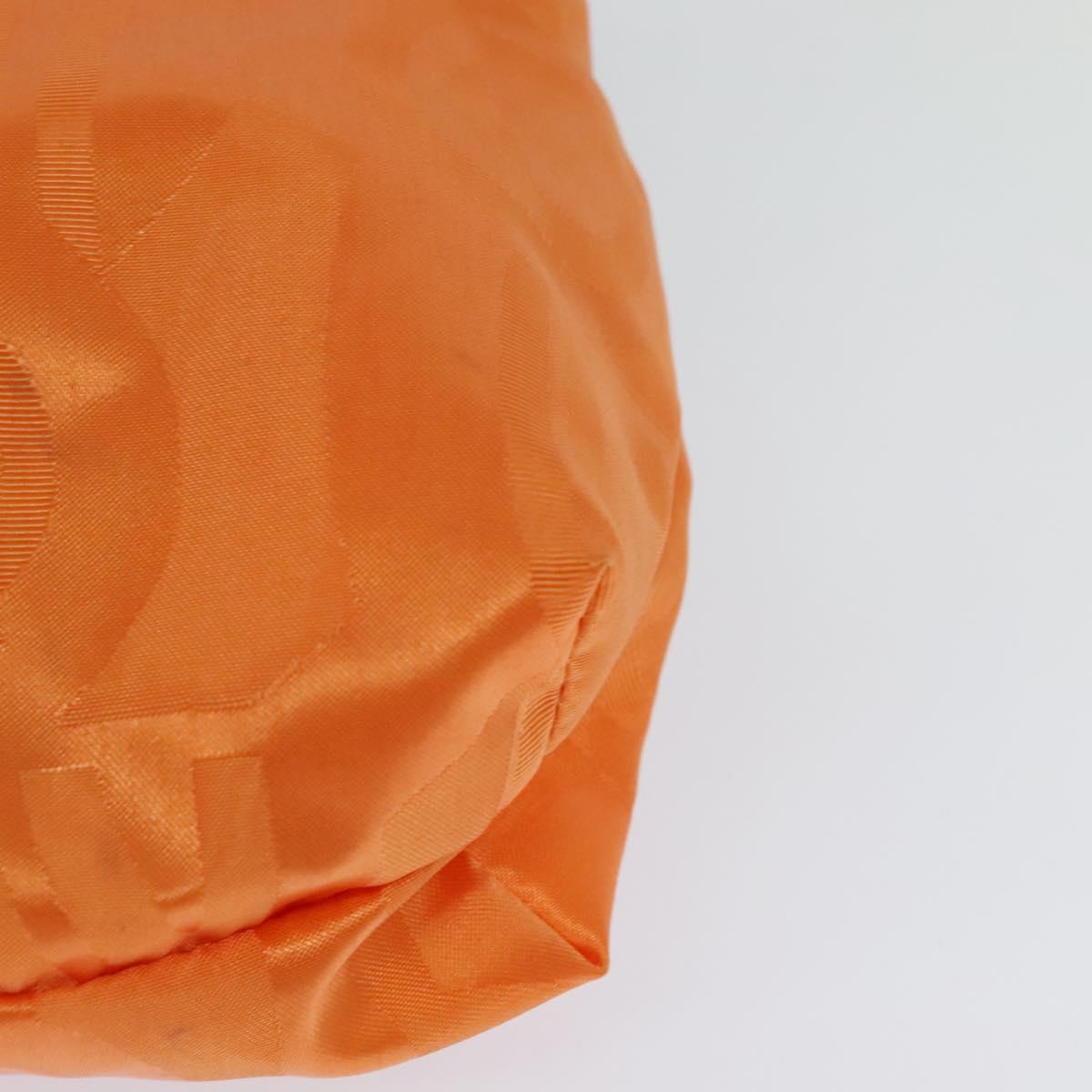 Salvatore Ferragamo Shoulder Bag Nylon Leather Orange Auth 101087