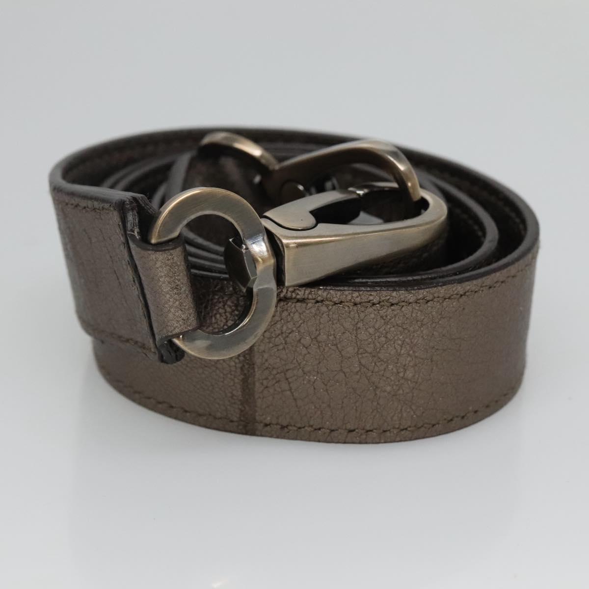 Salvatore Ferragamo Gancini Sofia Hand Bag Leather 2way Silver Auth 101090