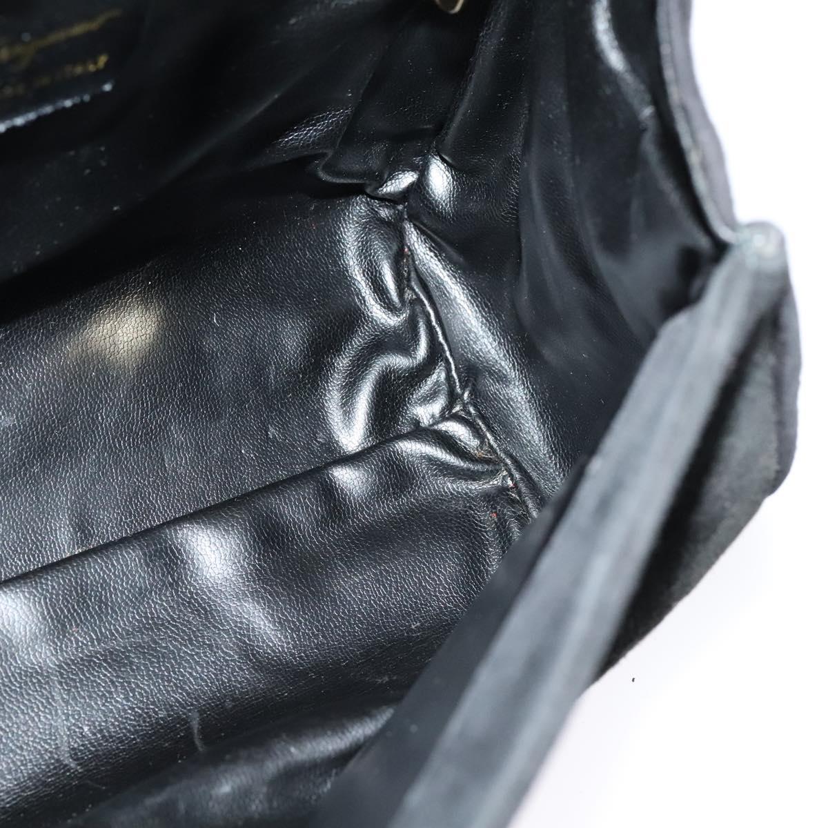 Salvatore Ferragamo Hand Bag Leather 2way Black Auth 101091