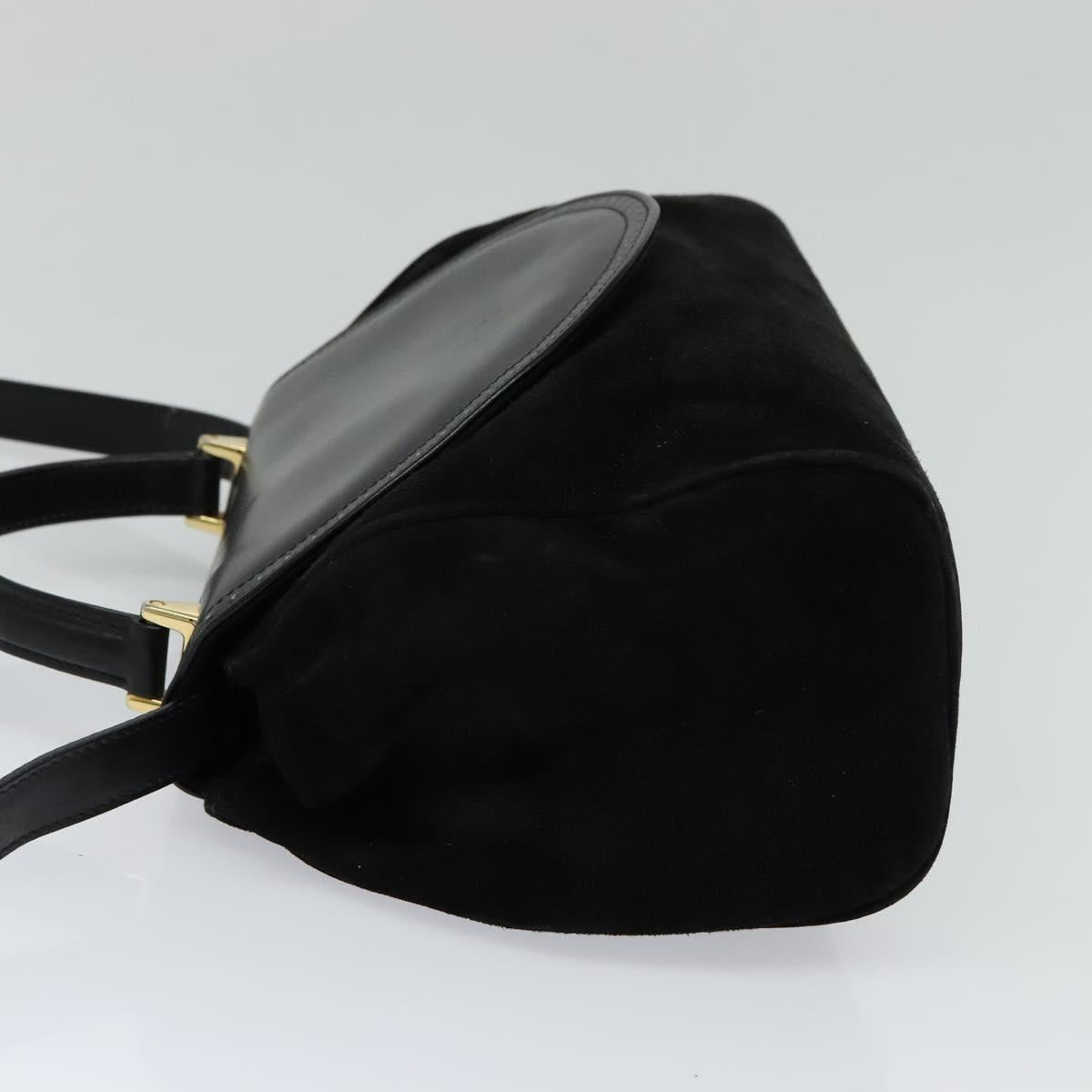 Salvatore Ferragamo Hand Bag Leather 2way Black Auth 101091