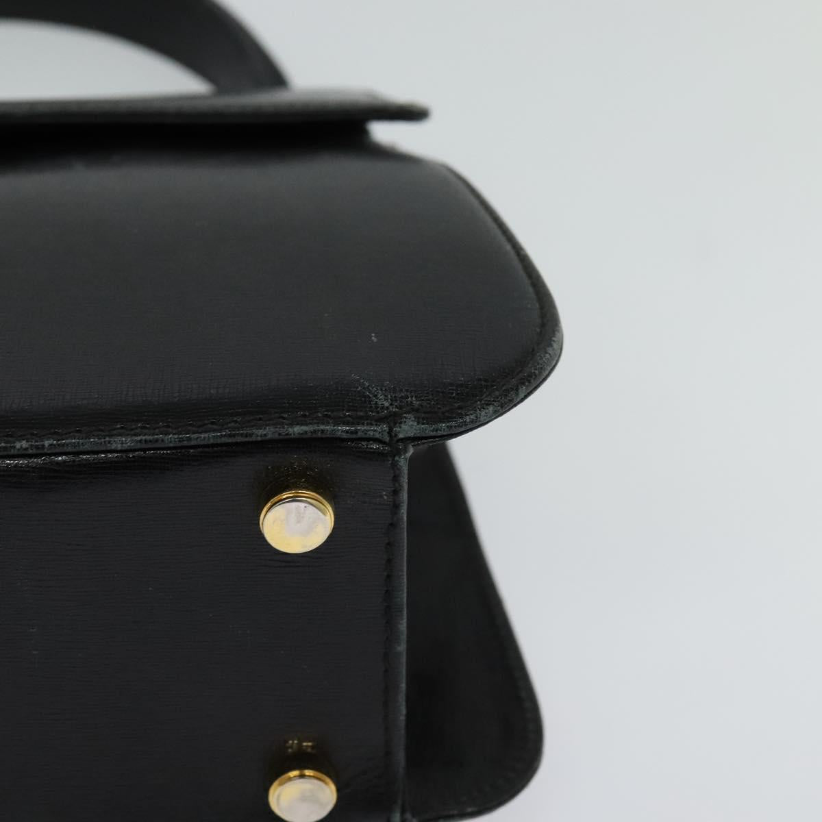 Salvatore Ferragamo Hand Bag Leather 2way Black Auth 101092