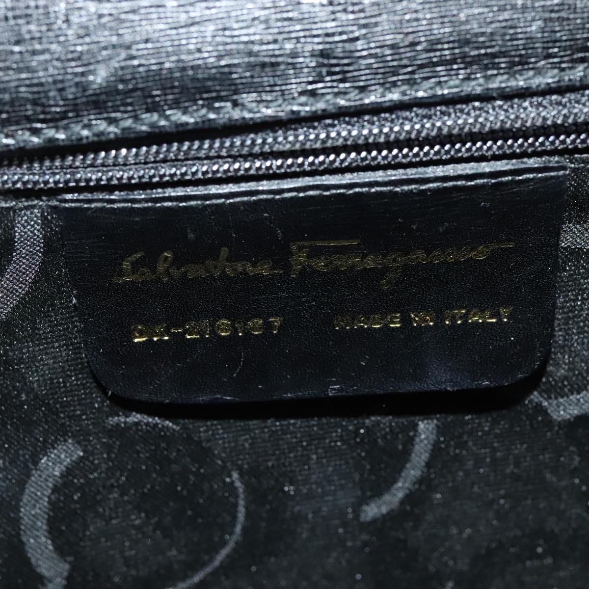 Salvatore Ferragamo Hand Bag Leather 2way Black Auth 101092