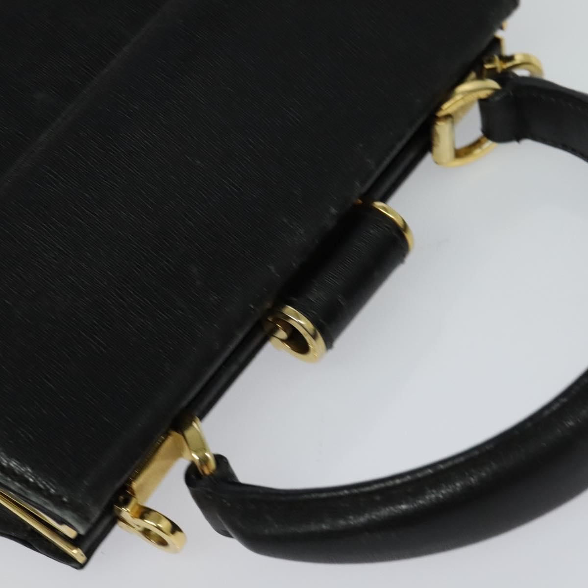 Salvatore Ferragamo Hand Bag Leather 2way Black Auth 101092