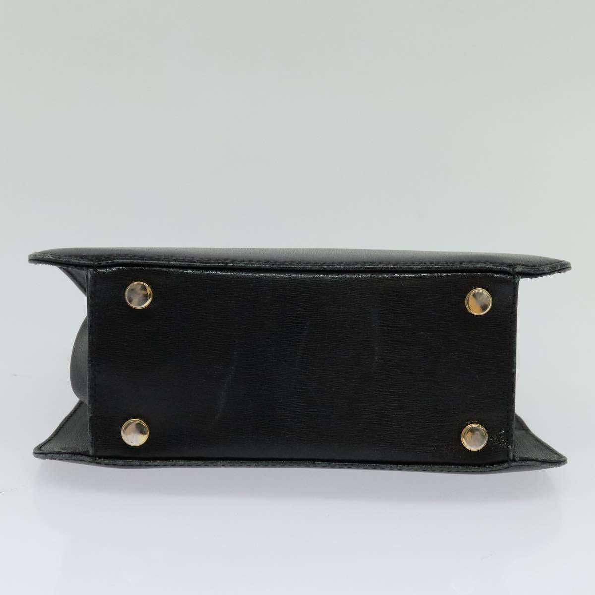 Salvatore Ferragamo Hand Bag Leather 2way Black Auth 101092