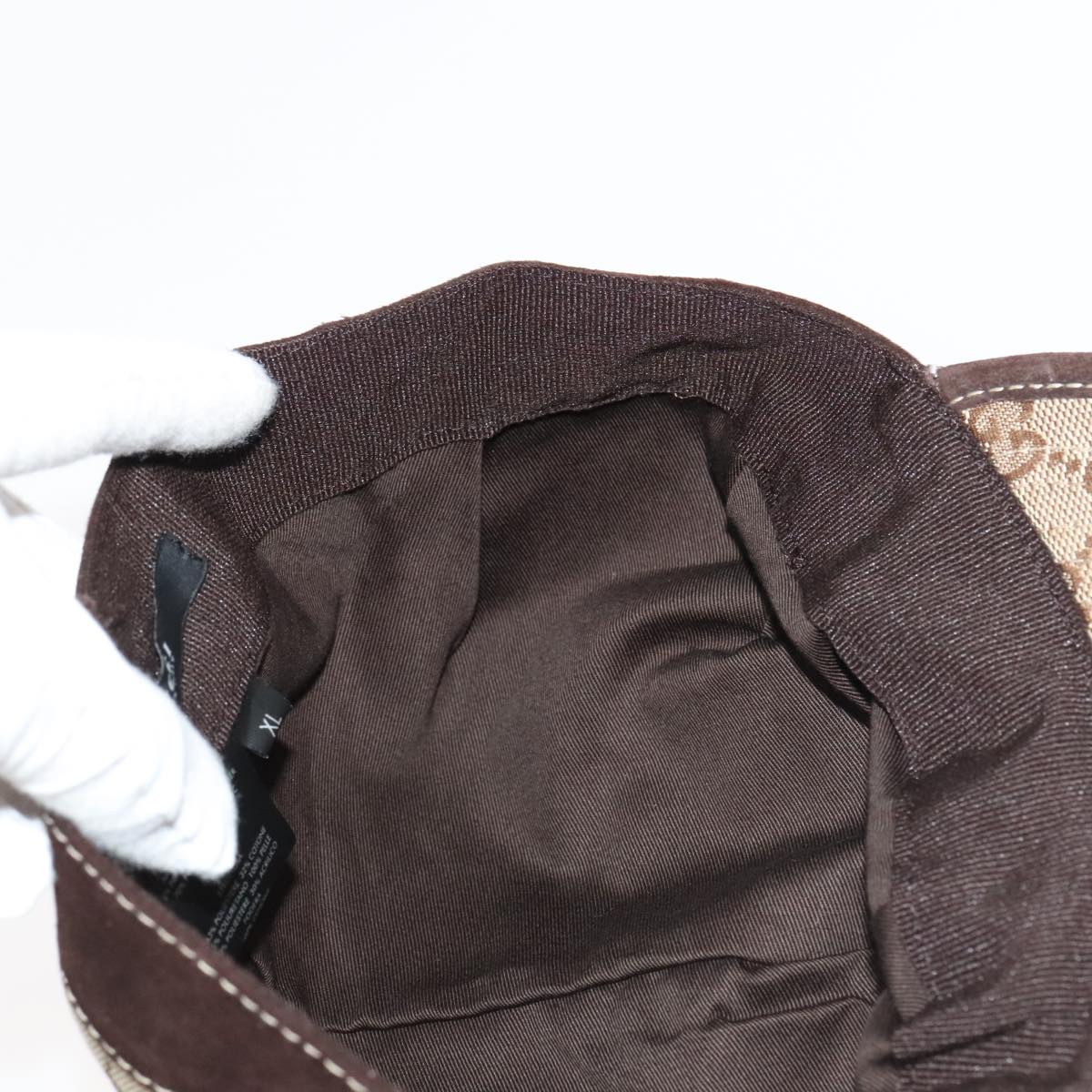 GUCCI GG Canvas Cap XL Beige Auth 101101V