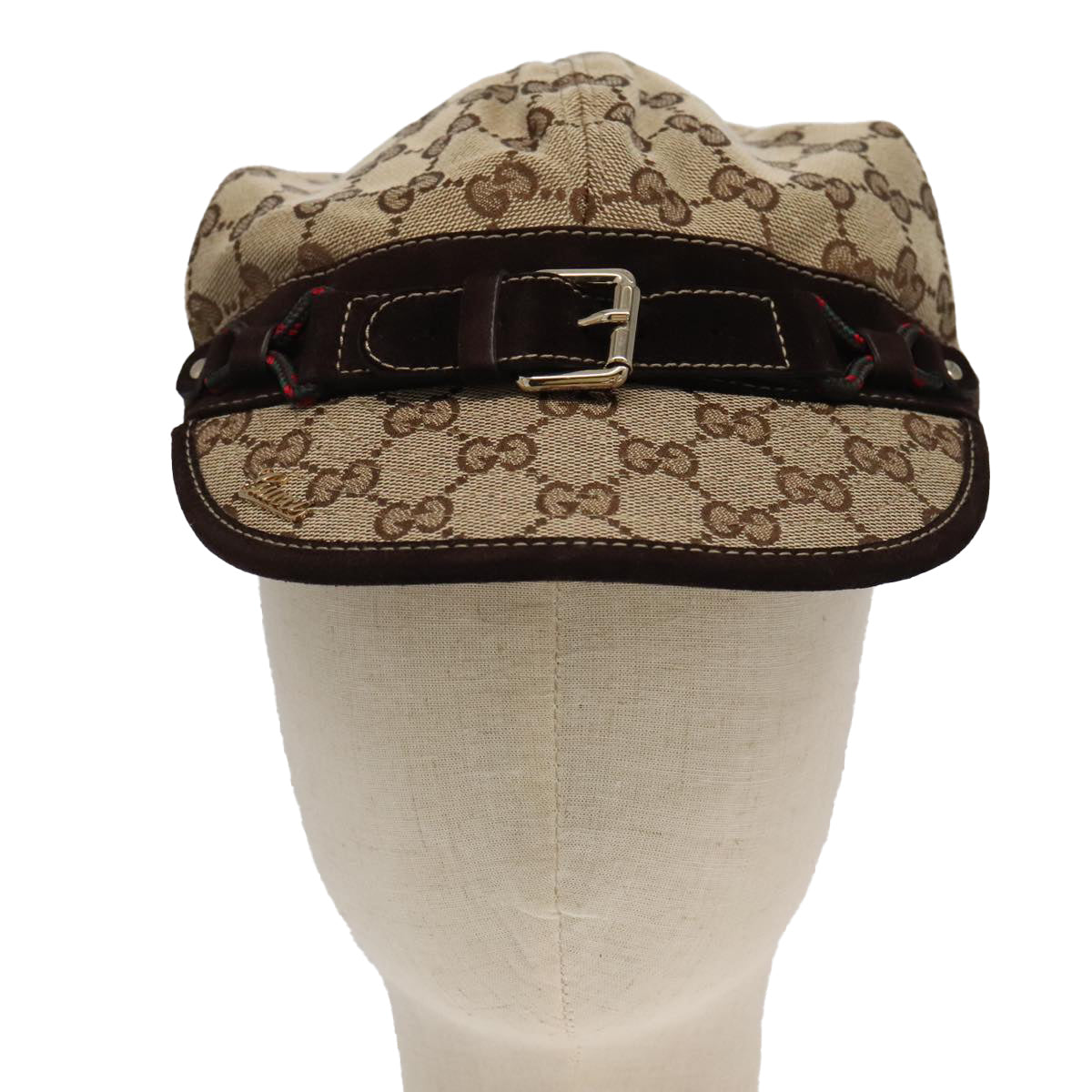 GUCCI GG Canvas Cap XL Beige Auth 101101V