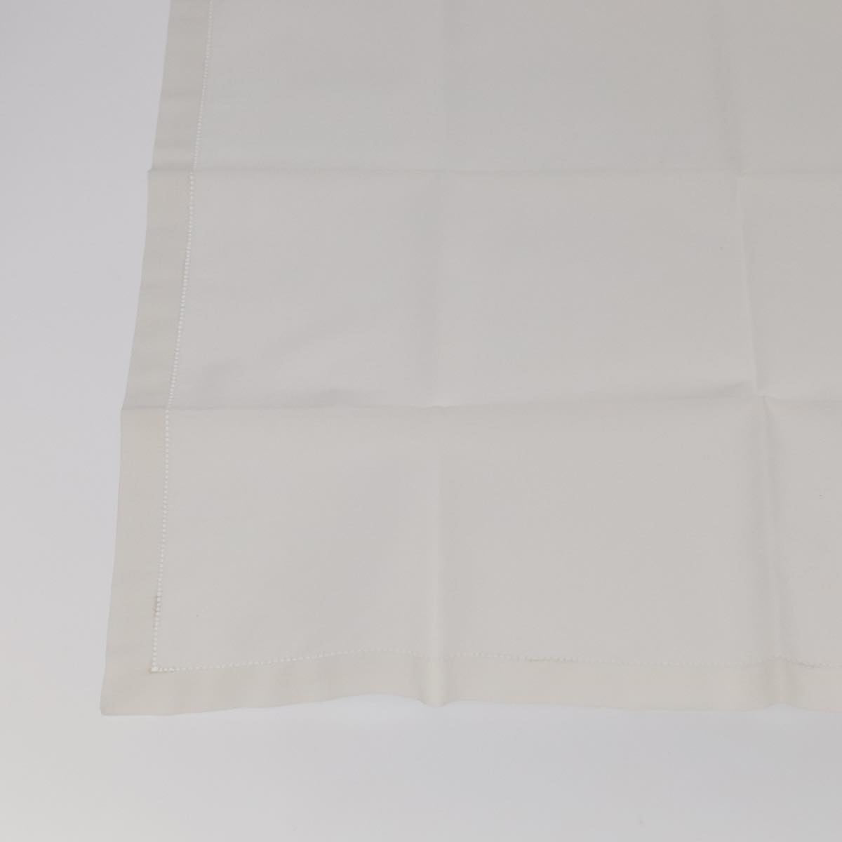 HERMES Handkerchief Cotton White Auth 101161