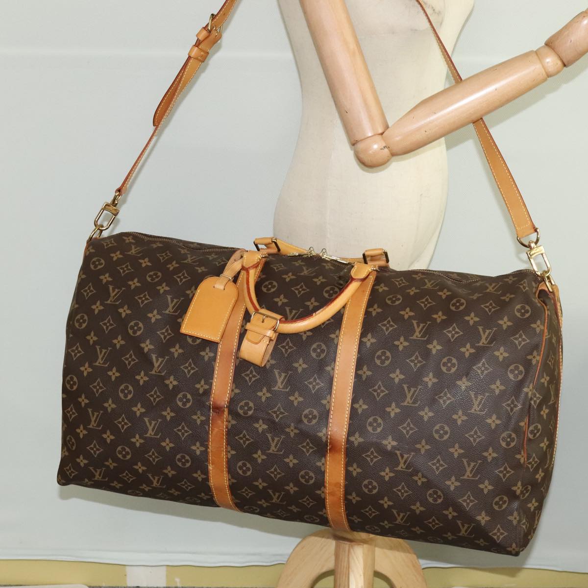 LOUIS VUITTON Monogram Keepall Bandouliere 60 Boston Bag M41412 LV Auth 101205