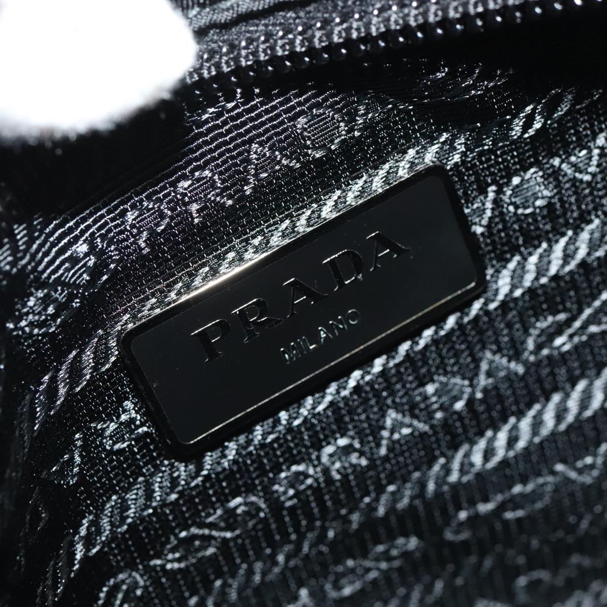 PRADA Waist bag Nylon Black Silver Auth 101292AV