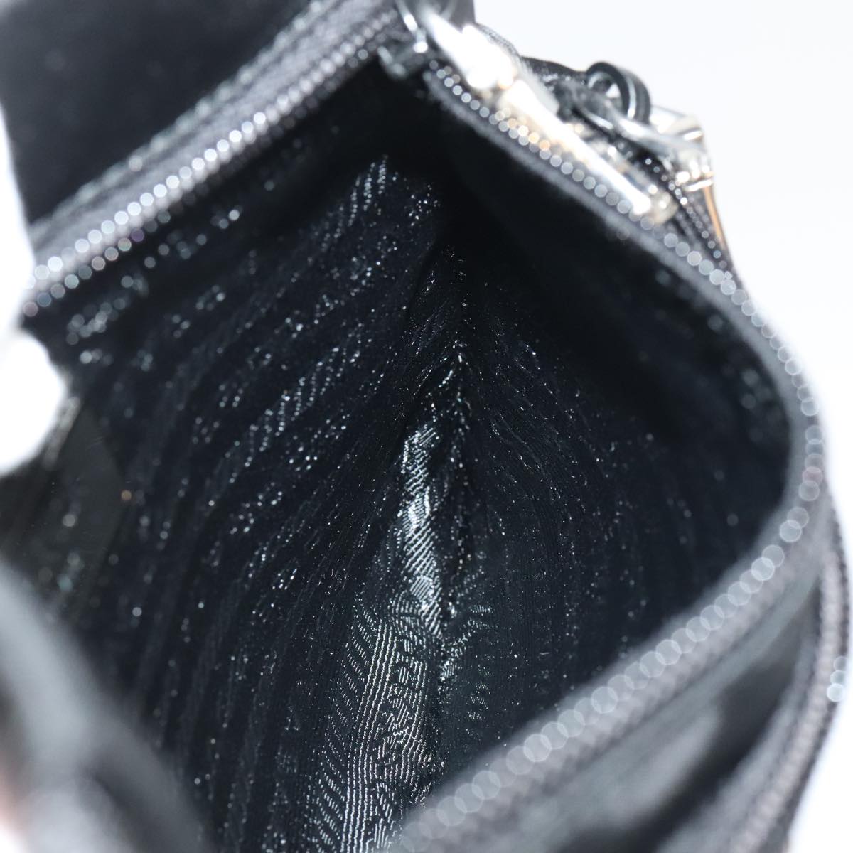 PRADA Waist bag Nylon Black Silver Auth 101292AV