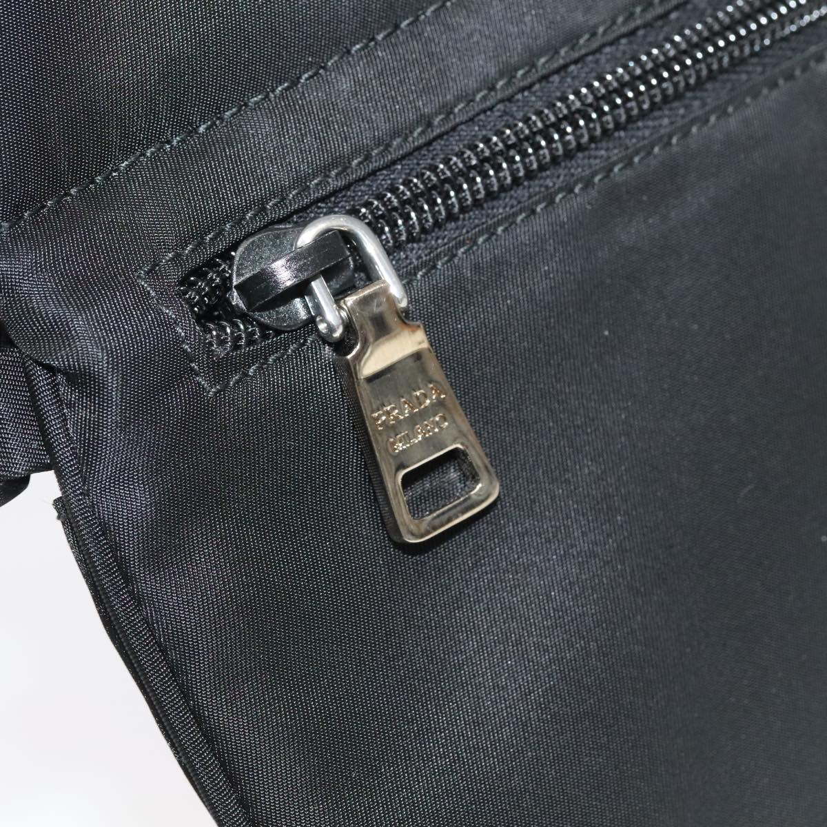 PRADA Waist bag Nylon Black Silver Auth 101292AV