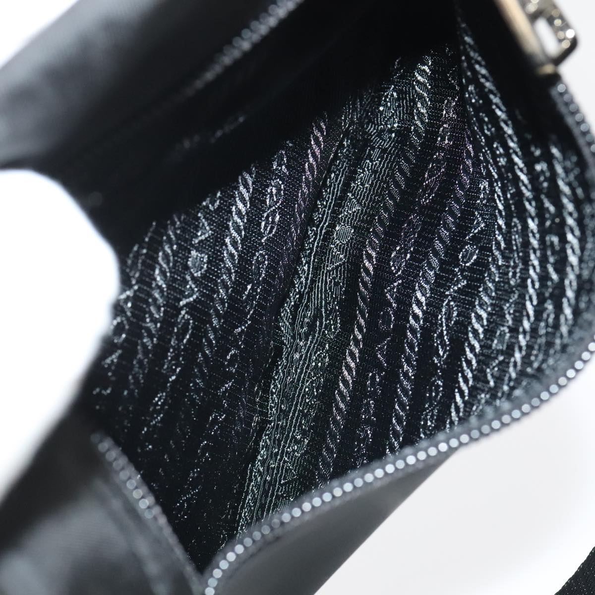 PRADA Waist bag Nylon Black Silver Auth 101292AV